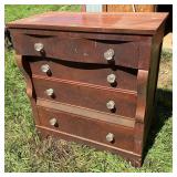 Antique Empire Style Four Drawer Dresser