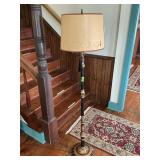 Vintage Cast Metal Torchiere Floor Lamp w/ Tassel