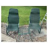 Vintage Woven Patio Chairs & Table Set