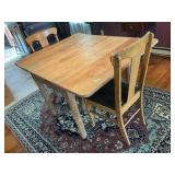 Antique Maple Drop Leaf Dining Table with 2 Chairs