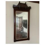 Antique Eastlake Walnut Wall Mirror Gilt Liner
