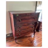 Antique Empire Flame Mahogany 4 Drawer Dresser