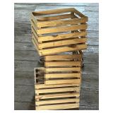 Three Vintage Wooden Slat Orchard Crates
