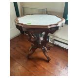 Antique Victorian Marble Top Pedestal Parlor Table