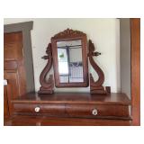 Antique Empire Style Dresser Top Vanity Mirror