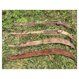 Lot of 4 Antique Wooden and Iron Horse Hames