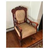 Antique Victorian Walnut Platform Glider Chair
