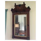Antique Eastlake Victorian Walnut Wall Mirror