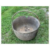 Large Primitive Cast Iron Kettle with Bale Handle