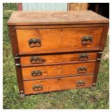 Antique Empire Style Four Drawer Dresser
