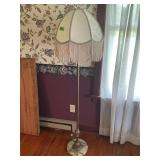 Vintage Floor Lamp with Fringe Shade