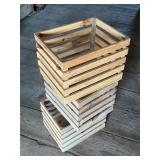 Three Vintage Wooden Slat Orchard Crates