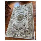 Traditional Aubusson Style Floral Wool Area Rug