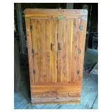 Vintage Knotty Cedar Wardrobe Armoire