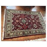 Traditional Persian Style Wool Area Rug w/ Fringe