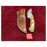 Damascus Steel Gut Hook Skinner Knife
