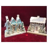 Vintage Christmas Village Decore, Paper & Wood