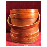Antique Wooden Firkin, 10" Tall