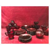 Vintage Ruby Red Depression Glassware