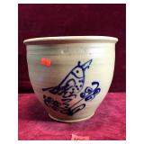 Vintage Pottery, Crock, Indigo Bird