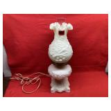 Fenton art glass hurricane lamp