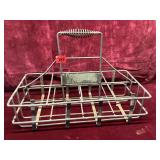 Vintage Wire Milk Bottle Crate with Handle