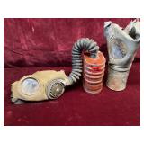 Vintage Military Gas Mask and Filter Canister