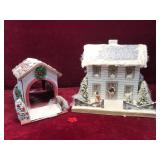 Vintage Christmas Village Decore, Paper & Wood