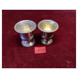 Pair of Vintage Sterling Silver Toothpick Holders