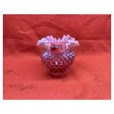 Vintage Fenton Style Cranberry Opalescent...