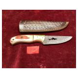 Damascus Steel Shark Cutout Knife