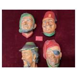 Collection of Four Vintage Bossons Wall Masks