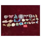 Vintage Rhinestone and Enamel Brooch Lot
