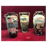 Hand Painted Porcelain Asian Style Vases