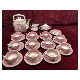 Pink Staffordshire Jenny Lind Tea Service Set