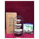 Longaberger Miniature Mixing Bowl Stand & Bowls