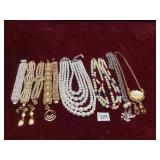Vintage Faux Pearl Costume Jewelry Statement Lot
