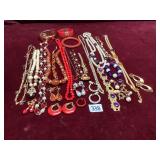 Vintage Red and Purple Statement Costume Jewelry