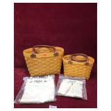 Longaberger Medium & Small Totes w/ Canvas Bags