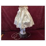 Porcelain Lady and Dog Figurine Table Lamp