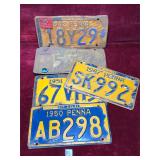 Antique PA License Plates, 191942, 47, 50 & 51