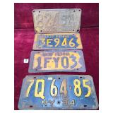 Antique PA License Plates, 1930, 34, 37, 38