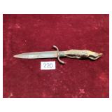 Vintage Deer Hoof Handle Hunting Dagger