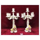 Vintage Dresden Pocelain Table Chandeliers