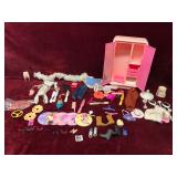 Various Barbie Accessories & Hard Plastic Wardrobe