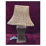 MCM Whicker Table Lamp, 23" Tall