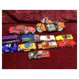 Assorted Vintage Toy Vehicles and Model Motorcycle