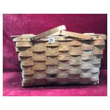 Antique Picnic Basket. 11" T x 20 1/2" W x 10...