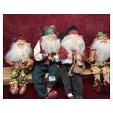 Collectible Santa and Elf Sitting Figures