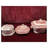 Pink Staffordshire Jenny Lind Transferware Soup...